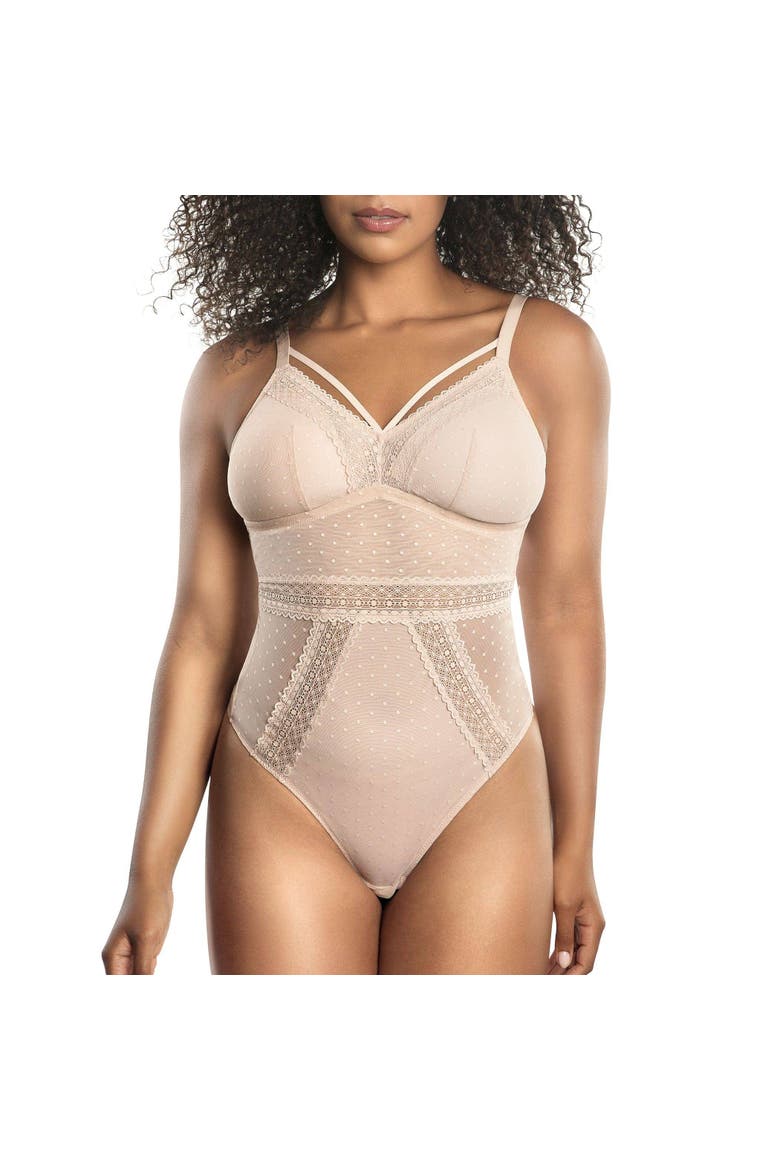 Mia Wire-Free Full Bust Bodysuit, Main, color, Cameo Rose