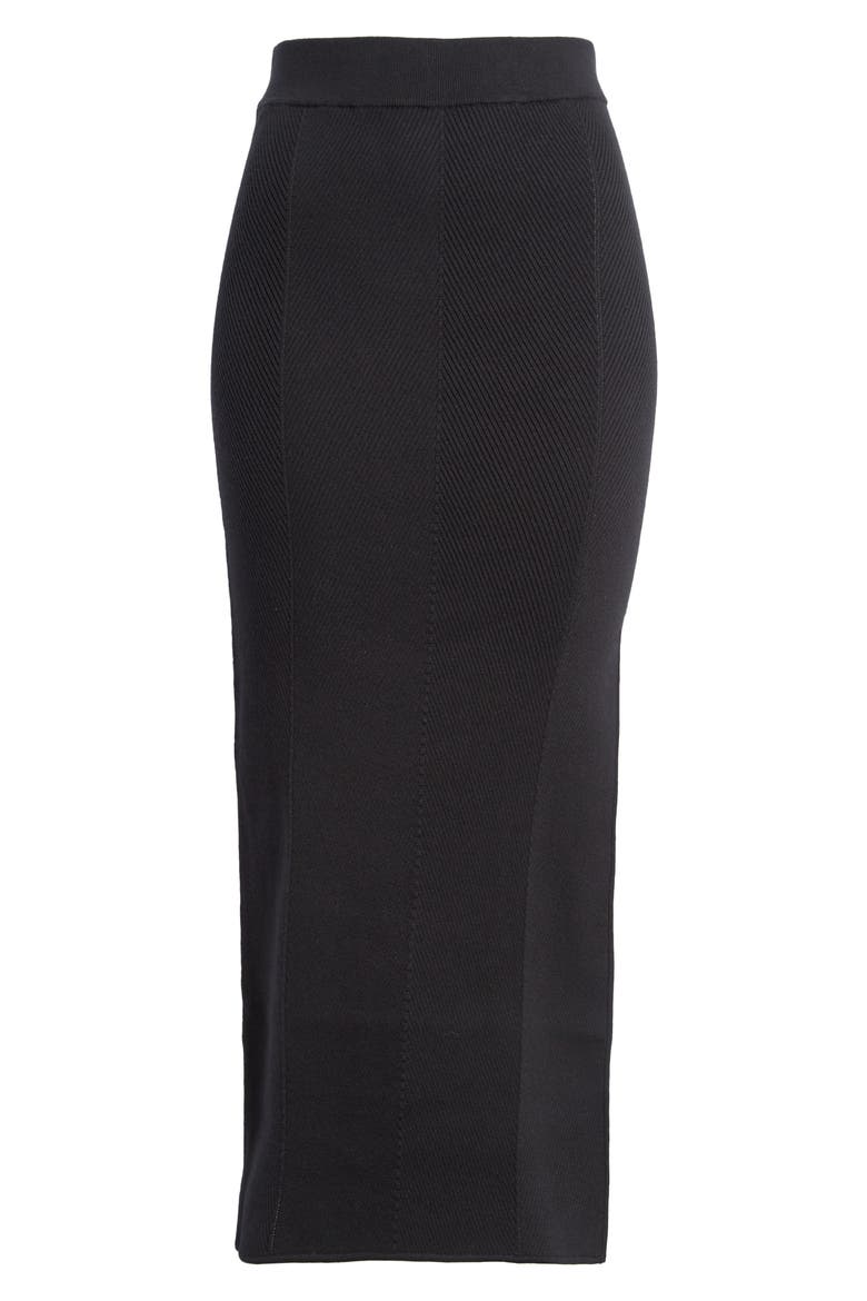 The Emma Rib Cotton Blend Maxi Skirt, Alternate, color, METEORITE
