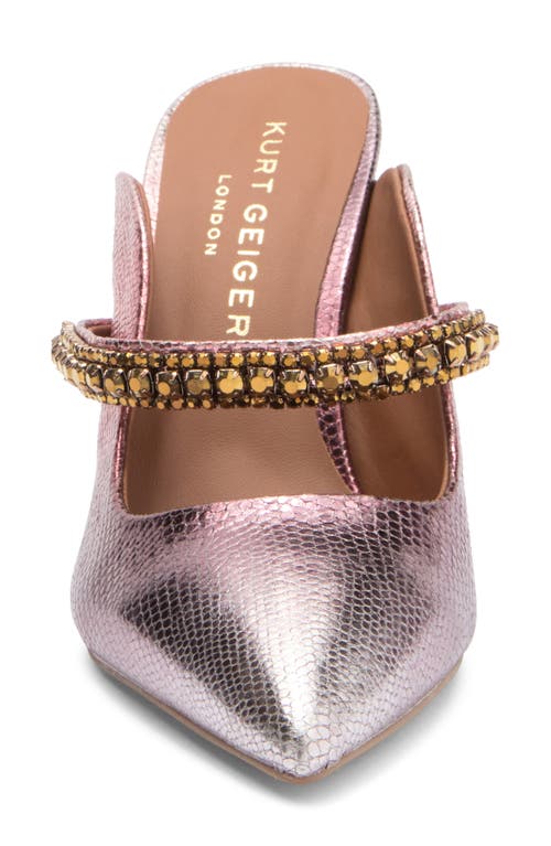 Kurt Geiger London Duke Embellished Mule Pump In Open Pink