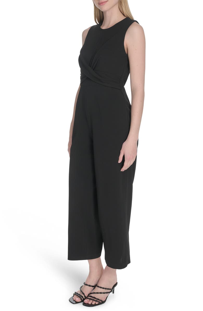 Calvin Klein Knotted Wide Leg Jumpsuit, Alternate, color, Black