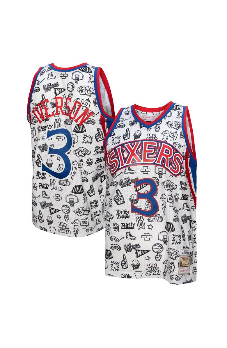 Mitchell & Ness Men's Mitchell & Ness Allen Iverson White Philadelphia 76ers 1996/97 Swingman Jersey, Alternate, color, 