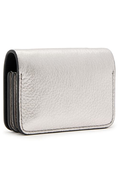 Allsaints Honore Grained Card Holder Crossbody In Silver
