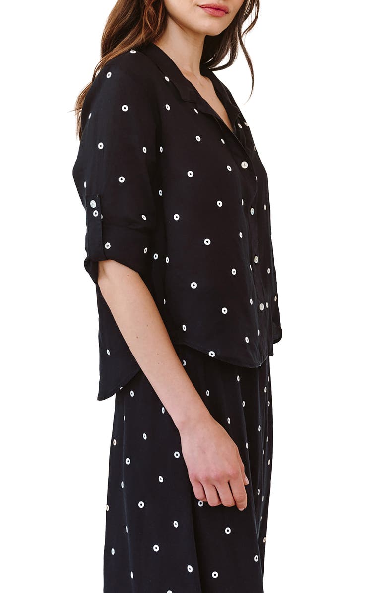 Bella Dahl Dot Button-Up Camp Shirt, Alternate, color, Cabana Dot