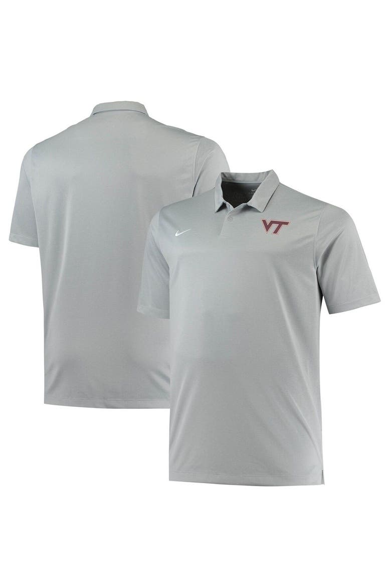 Men's Nike Heathered Gray Virginia Tech Hokies Big & Tall Performance Polo, Main, color, Gray