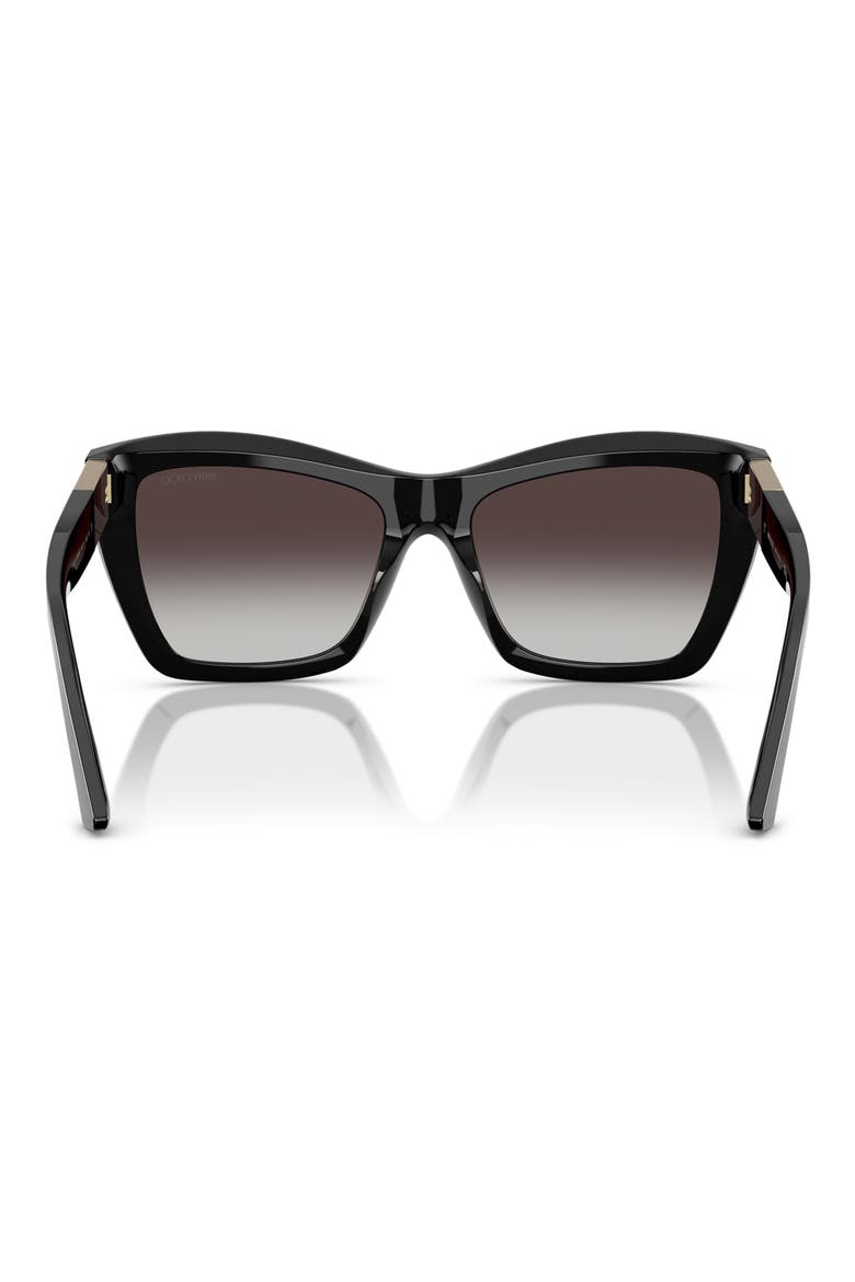 54mm Gradient Cat Eye Sunglasses, Alternate, color, BLACK / GRADIENT GREY