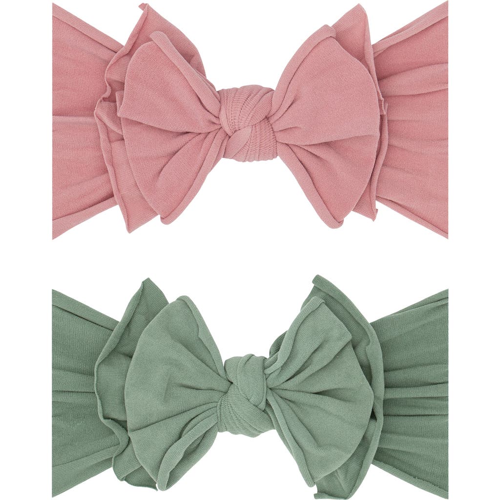 Baby Bling 2-Pack Fab-Bow-Lous Headbands in Mauve Sage  product