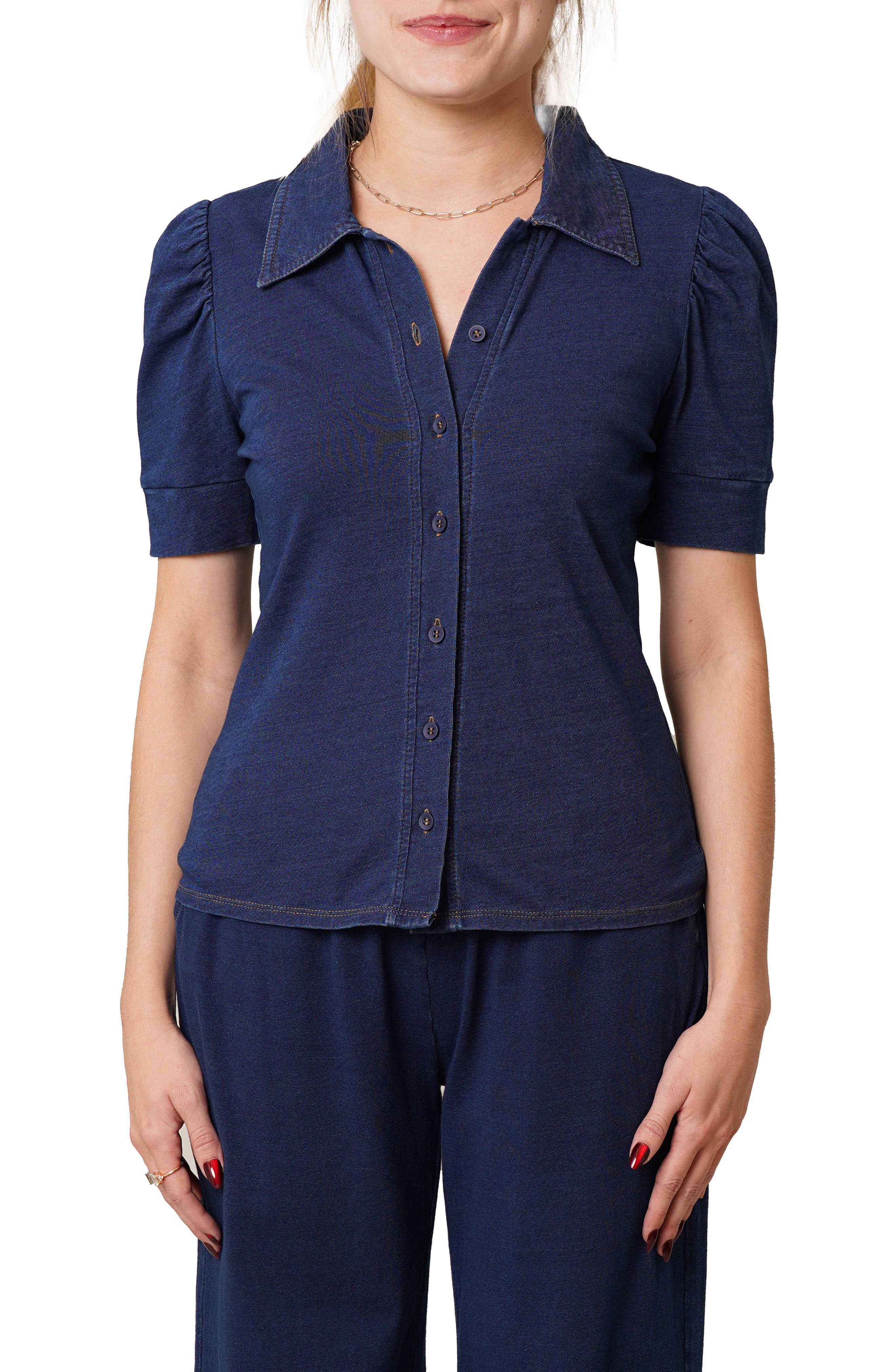 CYRUS Puff Sleeve Button-Up Shirt