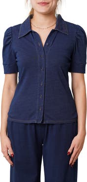 CYRUS Puff Sleeve Button-Up Shirt