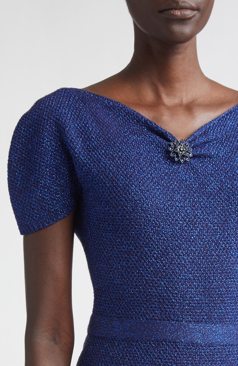 ST. JOHN Loretta Metallic Knit Sweater, Alternate, color, Midnight/ Cobalt Metallic
