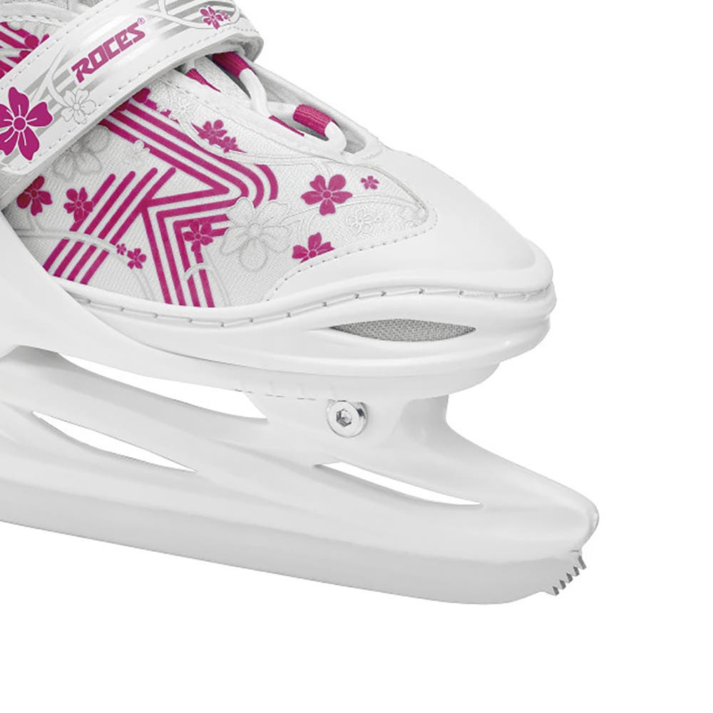 Roces Jokey 3.0 Adjustable Girls Ice Skates, Alternate, color, White/Pink