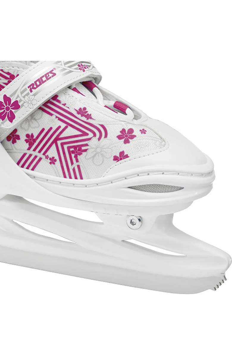 Roces Jokey 3.0 Adjustable Girls Ice Skates, Alternate, color, White/Pink