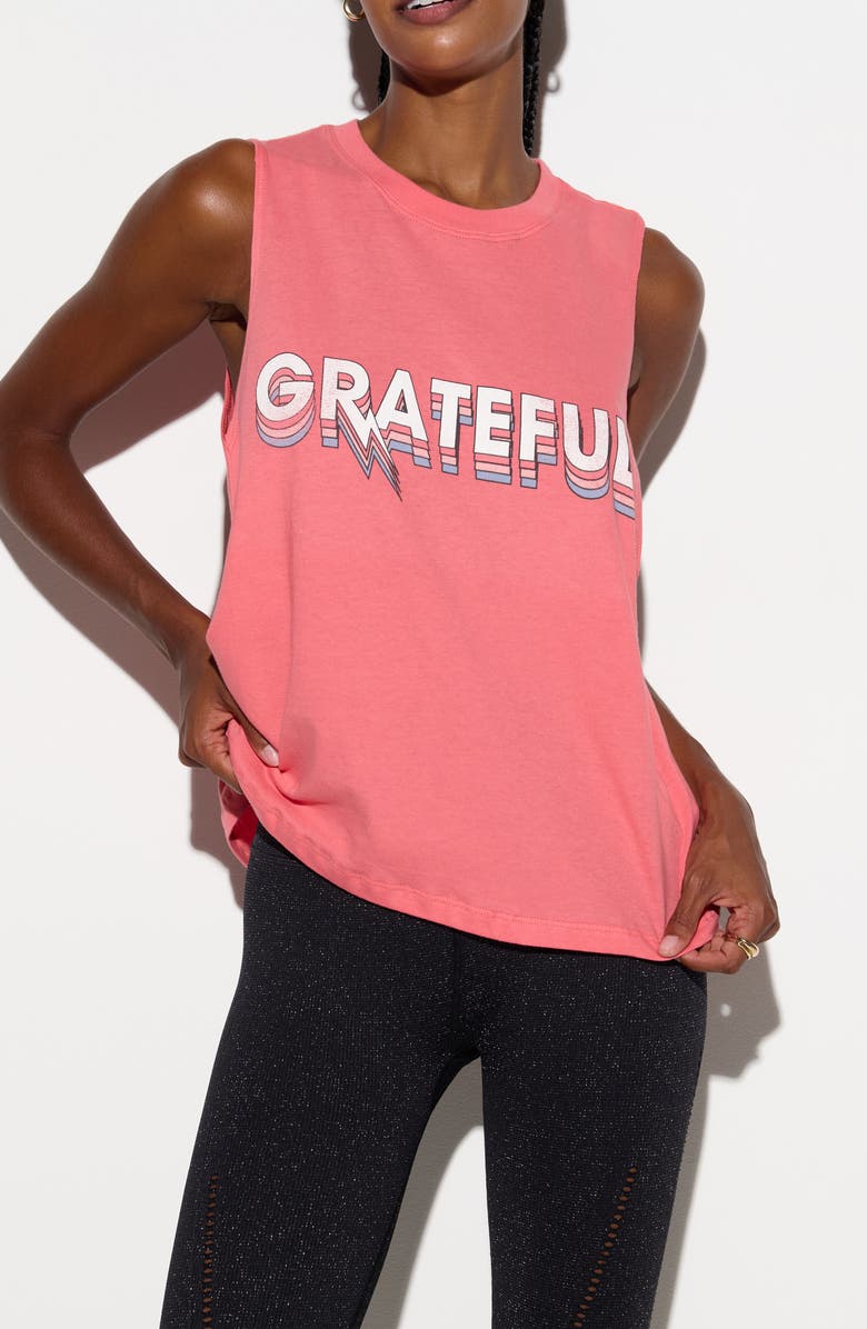 Spiritual Gangster Grateful Ascent Vibe Graphic Tank, Alternate, color, Crimson Rose