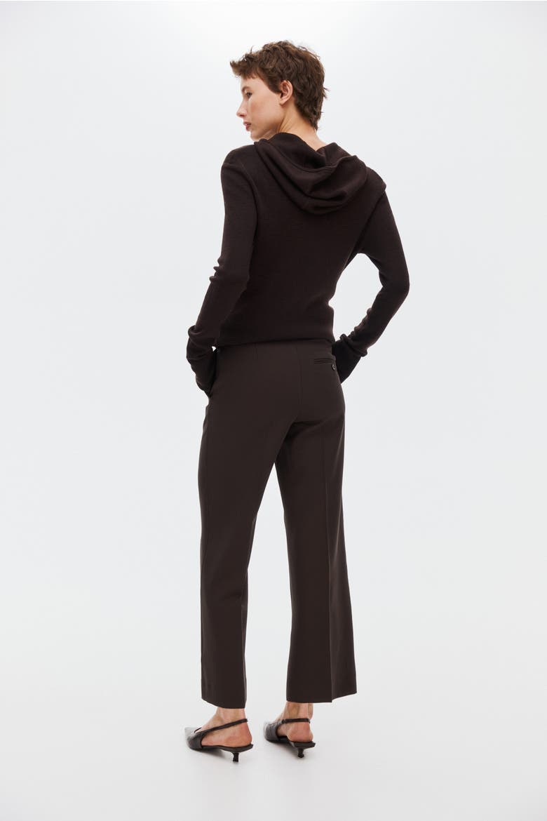 Bootcut Ankle-length Trousers, Alternate, color, Dark brown