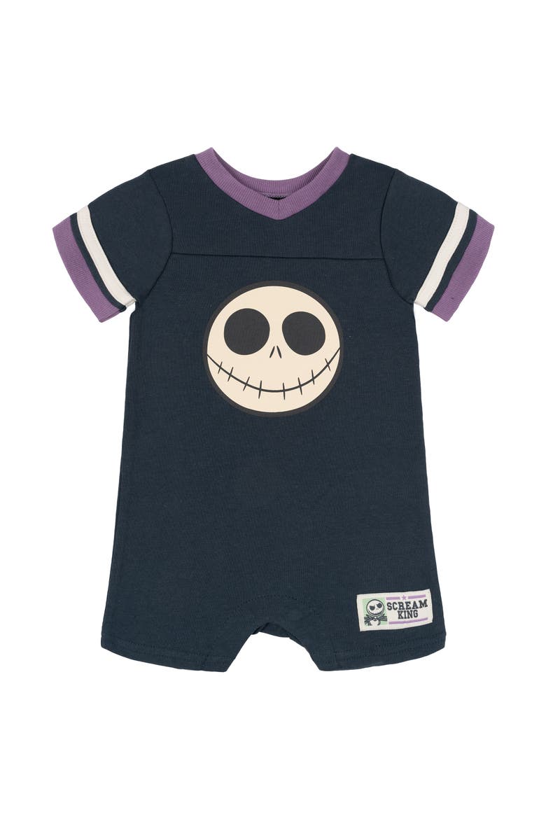 Nightmare Before Christmas Athletic One Piece Romper, Main, color, Grey Jack Skellington