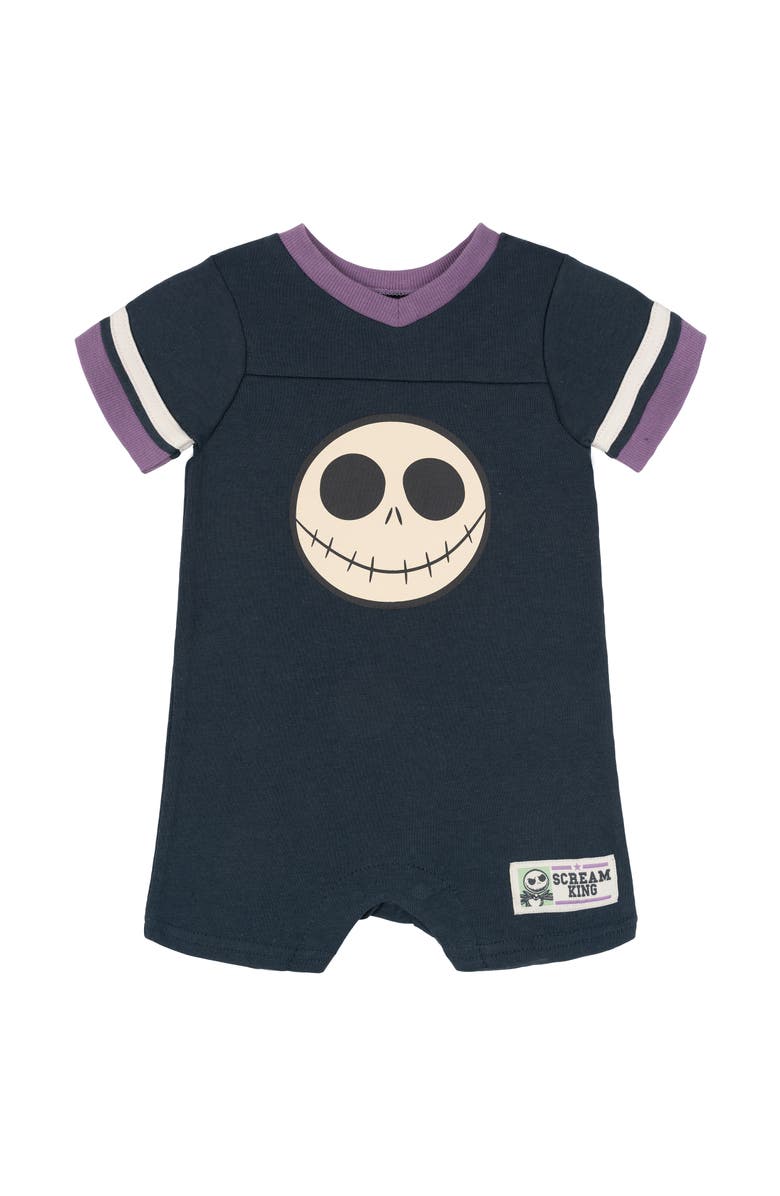Disney Nightmare Before Christmas Athletic One Piece Romper, Main, color, Grey Jack Skellington