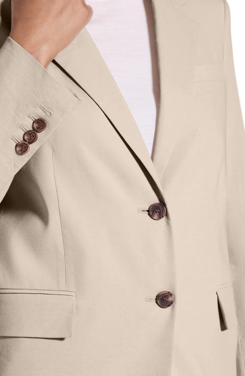 Shop Theory Linen Blend Blazer In Soft Taupe