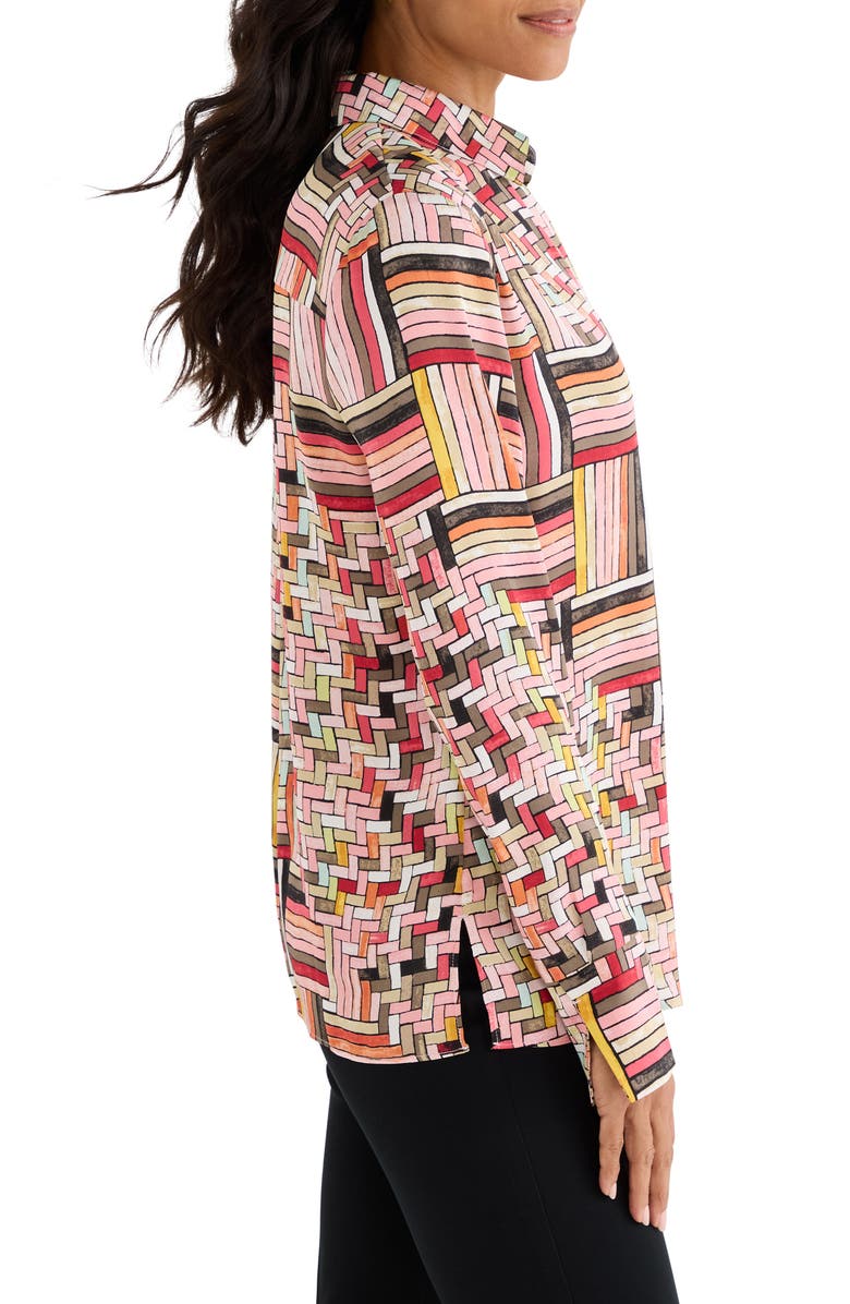 NIC+ZOE Colorweave Button-Front Shirt, Alternate, color, Pink Multi