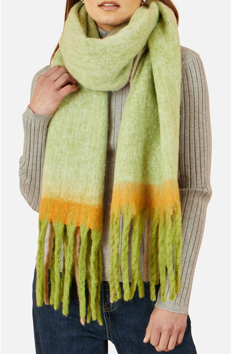 Yumi Super Soft Color Block Scarf, Alternate, color, Green