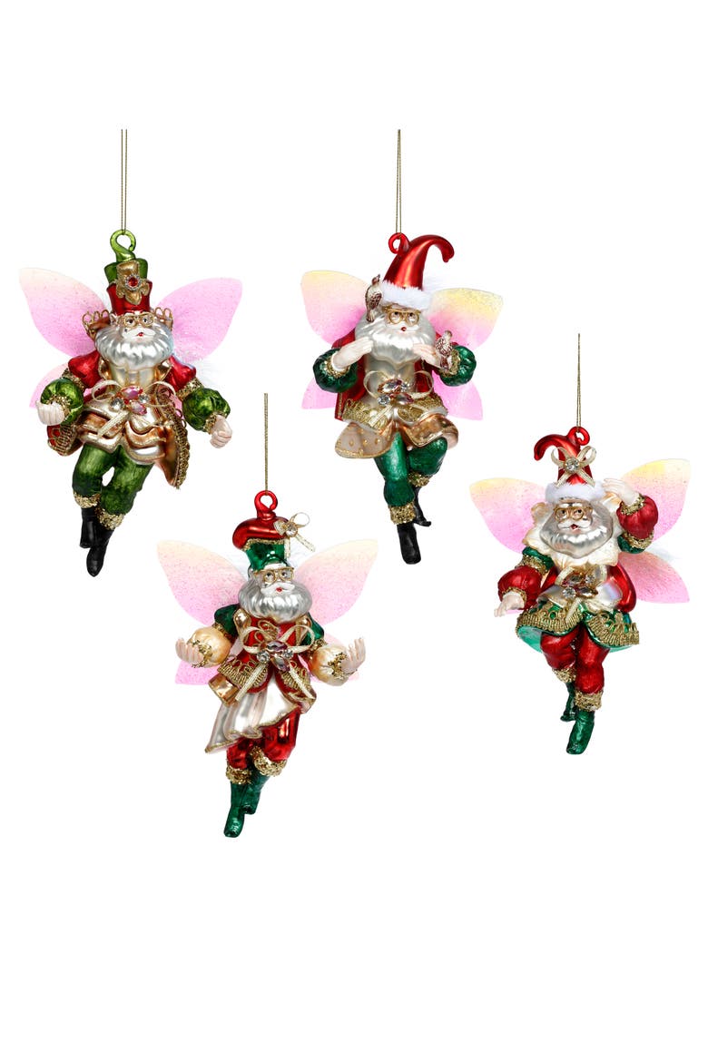 Fairy Santa Ornament, Set of 4, Main, color, Multiple Colors