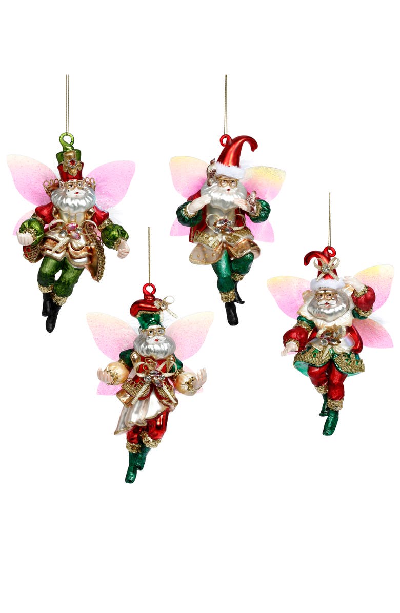 Mark Roberts Fiary Santa Ornament, Set of 4, Main, color, Multiple Colors