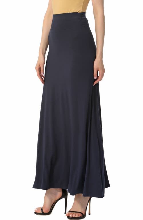 Kimi & Kai Waist Ruched Maxi Skirt In Navy