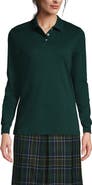 Lands' End School Uniform  Long Sleeve Interlock Polo Shirt