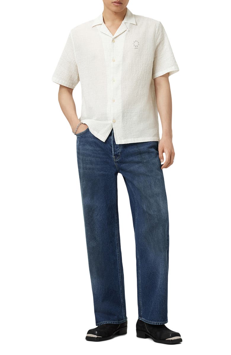 AllSaints Admon Cotton Seersucker Camp Shirt, Alternate, color,