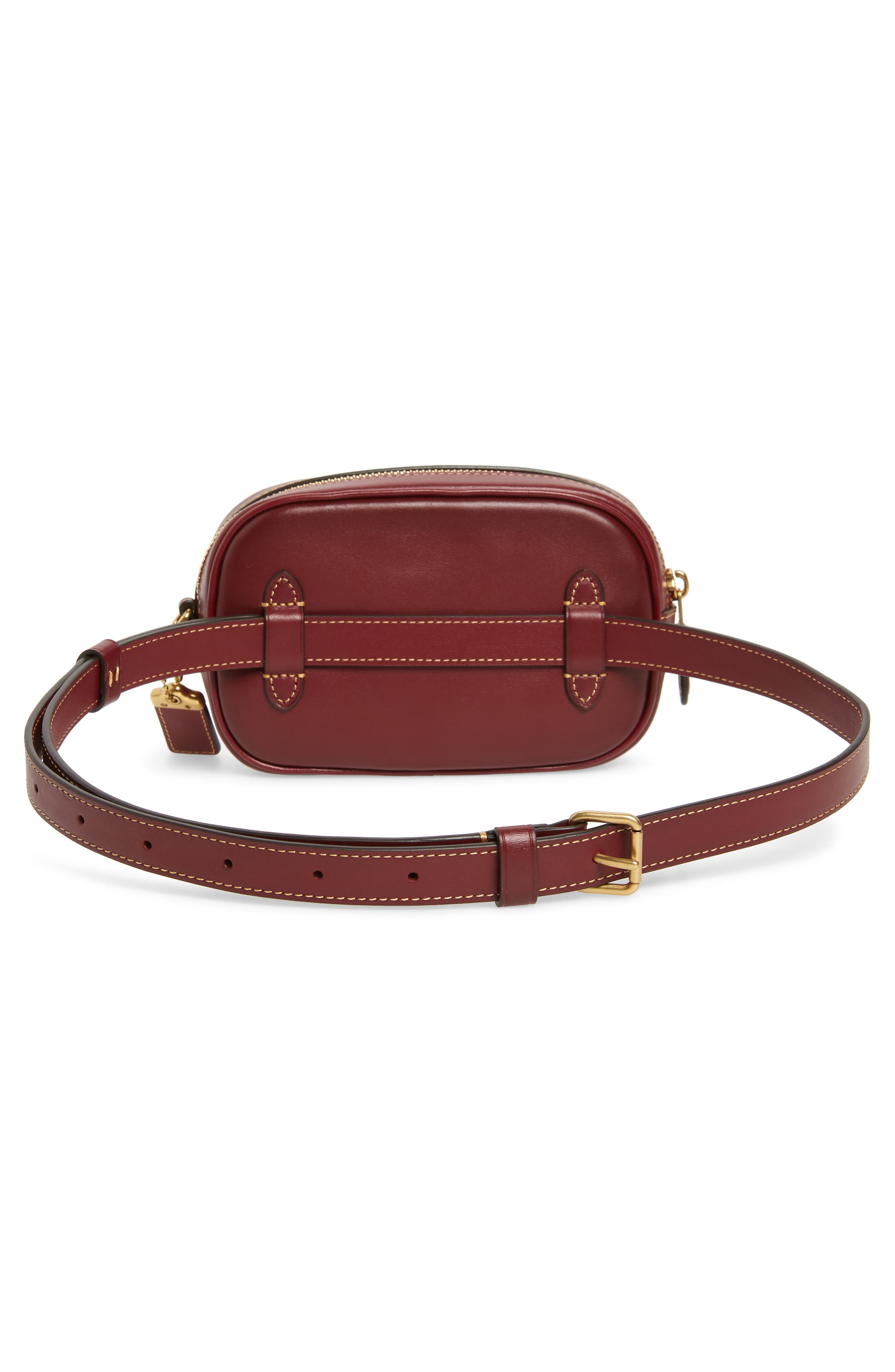 COACH Signature Jacquard & Leather Belt Bag, Alternate, color, 