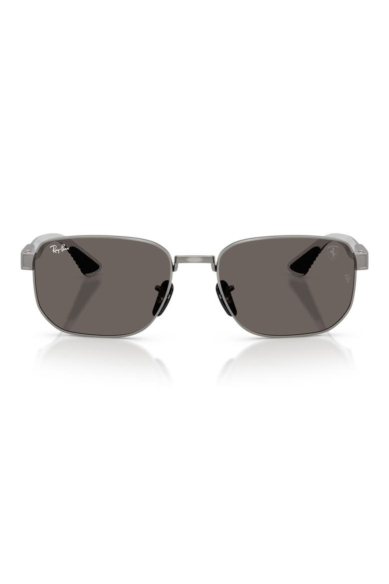 59mm Ferrari Irregular Sunglasses, Main, color, GUNMETAL / DARK GREY