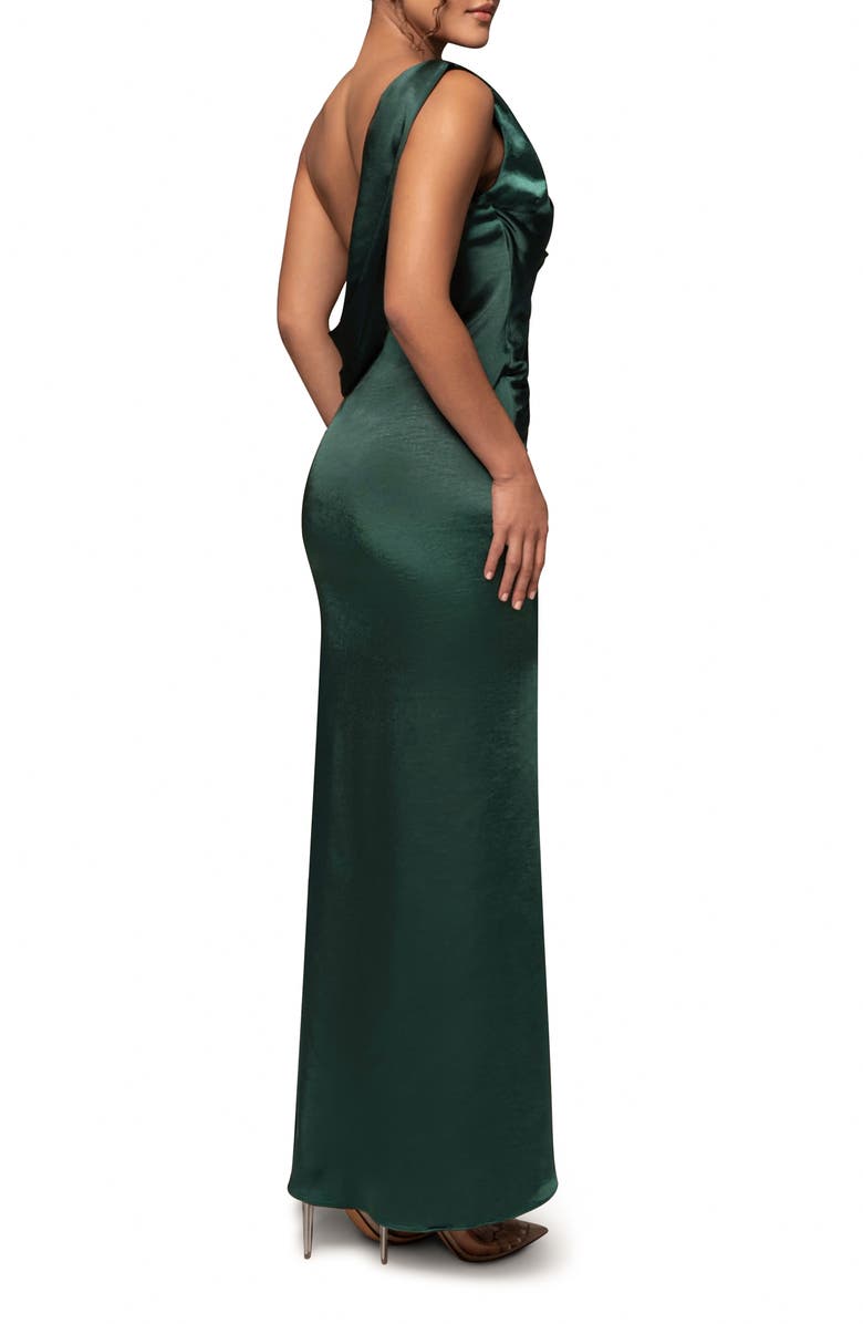 JLUXLABEL Belle Drapey Satin Column Gown, Alternate, color, 