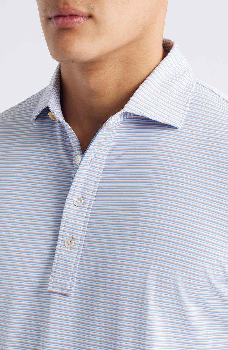 Peter Millar Crown Crafted Alt Performance Polo, Alternate, color, White / Fountain Blue