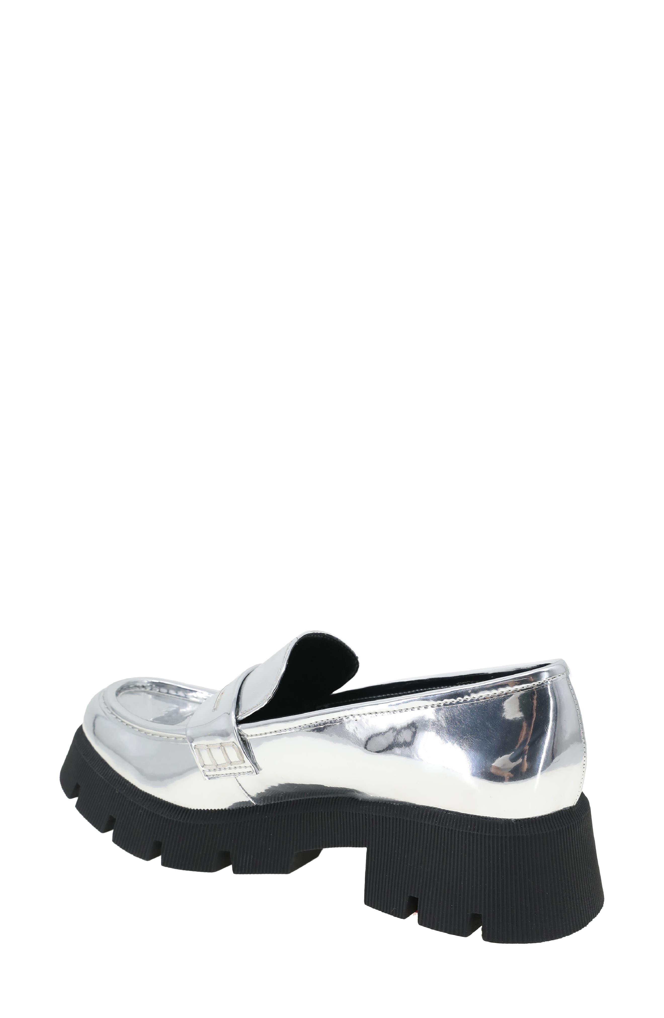 BCBGeneration Rama Platform Penny Loafer, Alternate, color, Silver