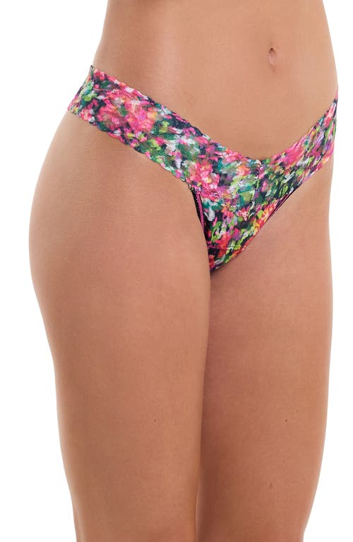 Hanky Panky Print Low Rise Thong In Celebration Black