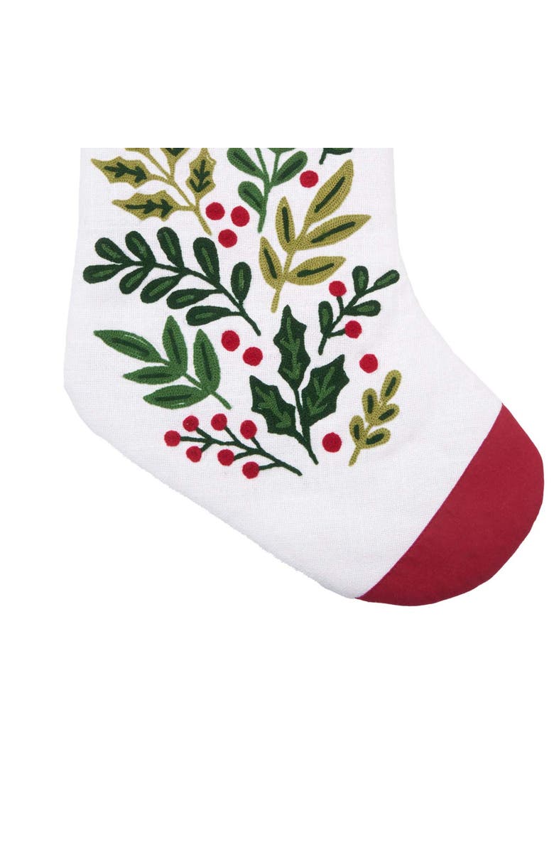 C&F Home Botanical Holly Leaves Berries Branch Christmas Stocking 20", Alternate, color, Red