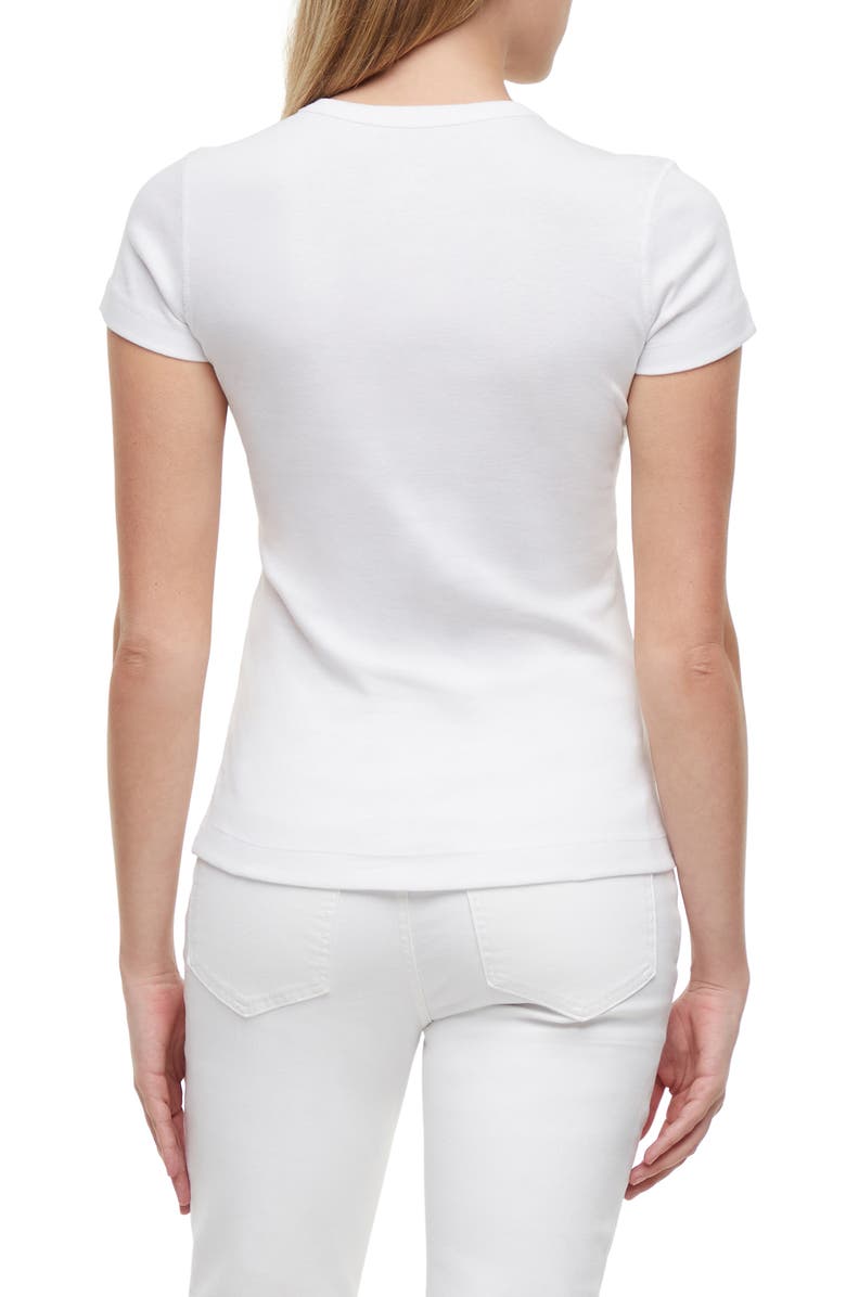 Three Dots Cotton Rib T-Shirt, Alternate, color, White