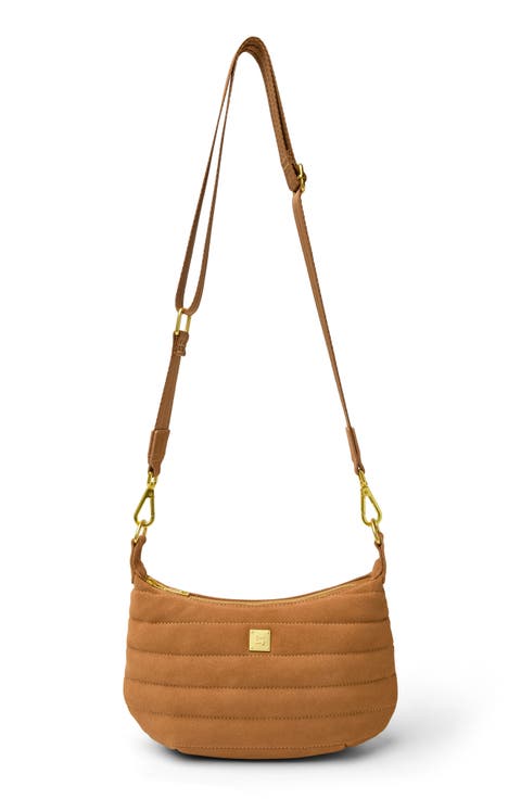 Quilted Mini Moon Crossbody Bag