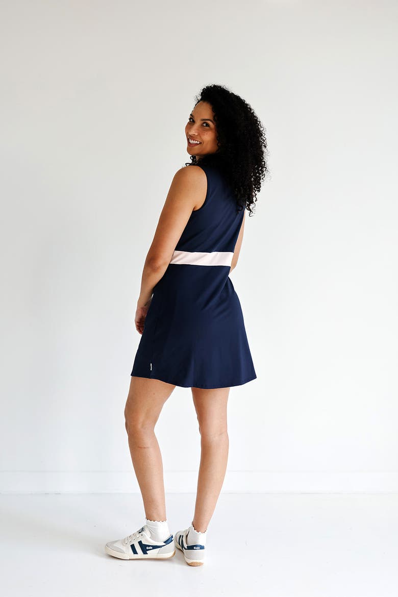 Pace Collared Dress, Alternate, color, Navy