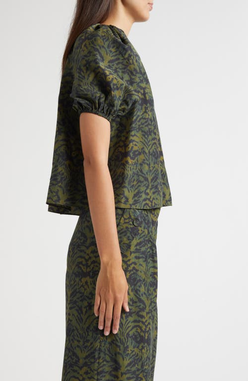 Ulla Johnson Talie Puff Sleeve Top In Green