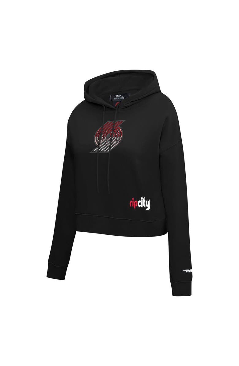 PRO STANDARD Women's Pro Standard Black Portland Trail Blazers Jewels Cropped Pullover Hoodie, Alternate, color, Black
