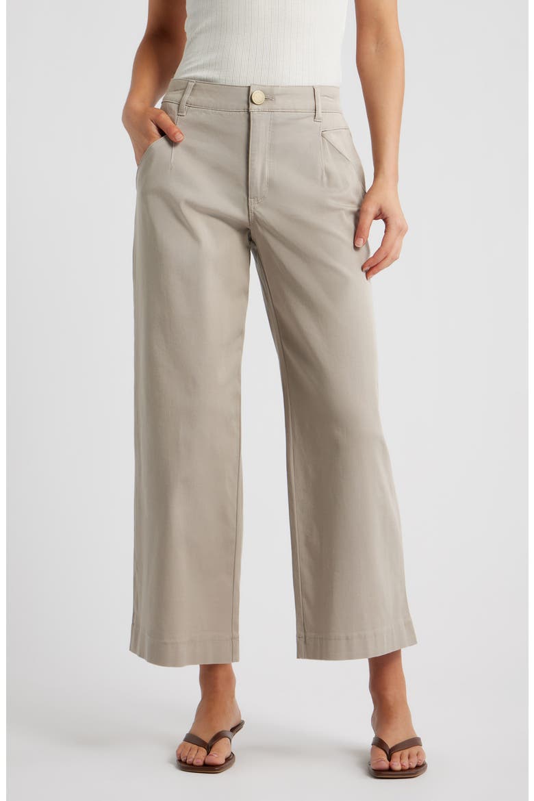 Wyatt Skyrise Crop Wide Leg Twill Pants, Main, color, FLAX