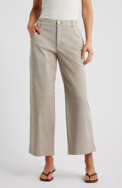Wit & Wisdom Wyatt Skyrise Crop Wide Leg Twill Pants (Regular & Petite)
