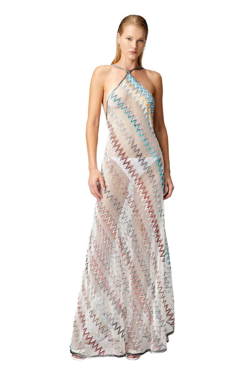 Missoni Zig Zag Mesh Cover-up Dress With Sequins, Main, color, Multicoloured