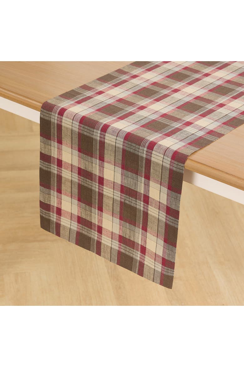 Linen Table Runner - Rustic Plaid, Alternate, color, Rustic Multicolor