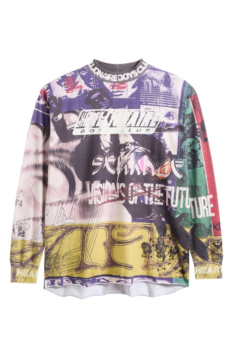 Billionaire Boys Club BB Motto Long Sleeve Mock Neck T-Shirt, Alternate, color,