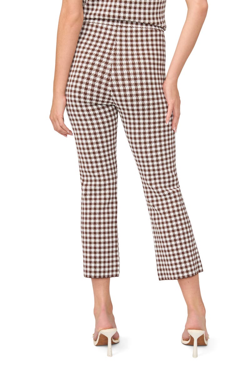 Gingham Jacquard Kick Flare Pants, Alternate, color, CHOCOLATE FUDGE
