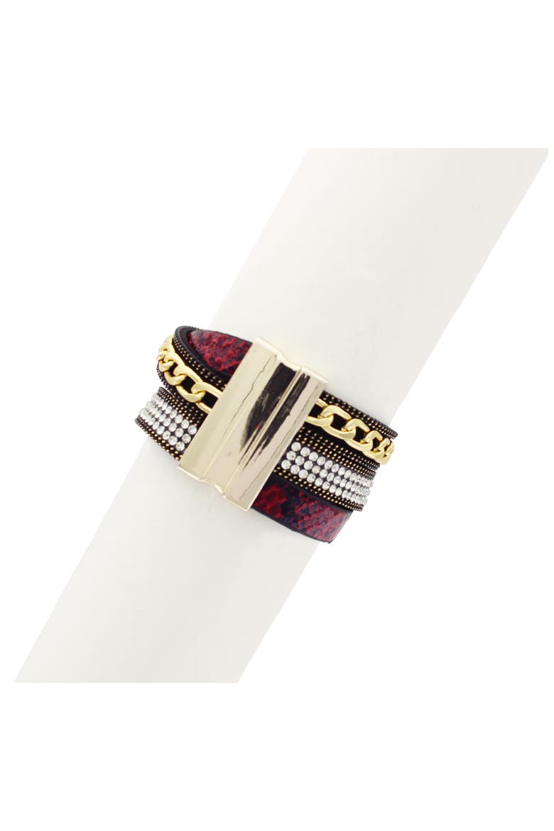 Ingrid Layered Chain Bracelet, Alternate, color, GOLD / RED