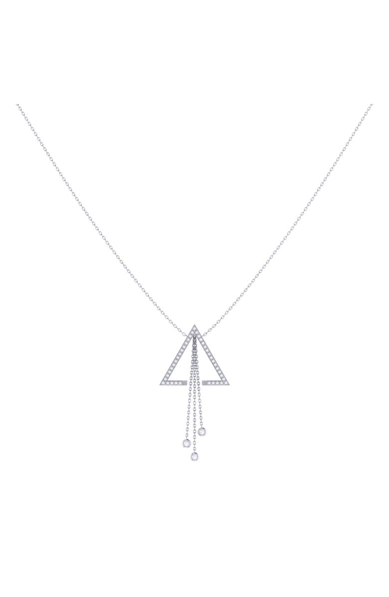 LuvMyJewelry Skyline Triangle Silver Diamond Lariat Necklace, Alternate, color, 