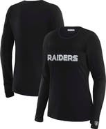 WEAR by Erin Andrews Women's WEAR by Erin Andrews x Gracie Hunt Black Las Vegas Raiders Mesh Panel Long Sleeve T-Shirt