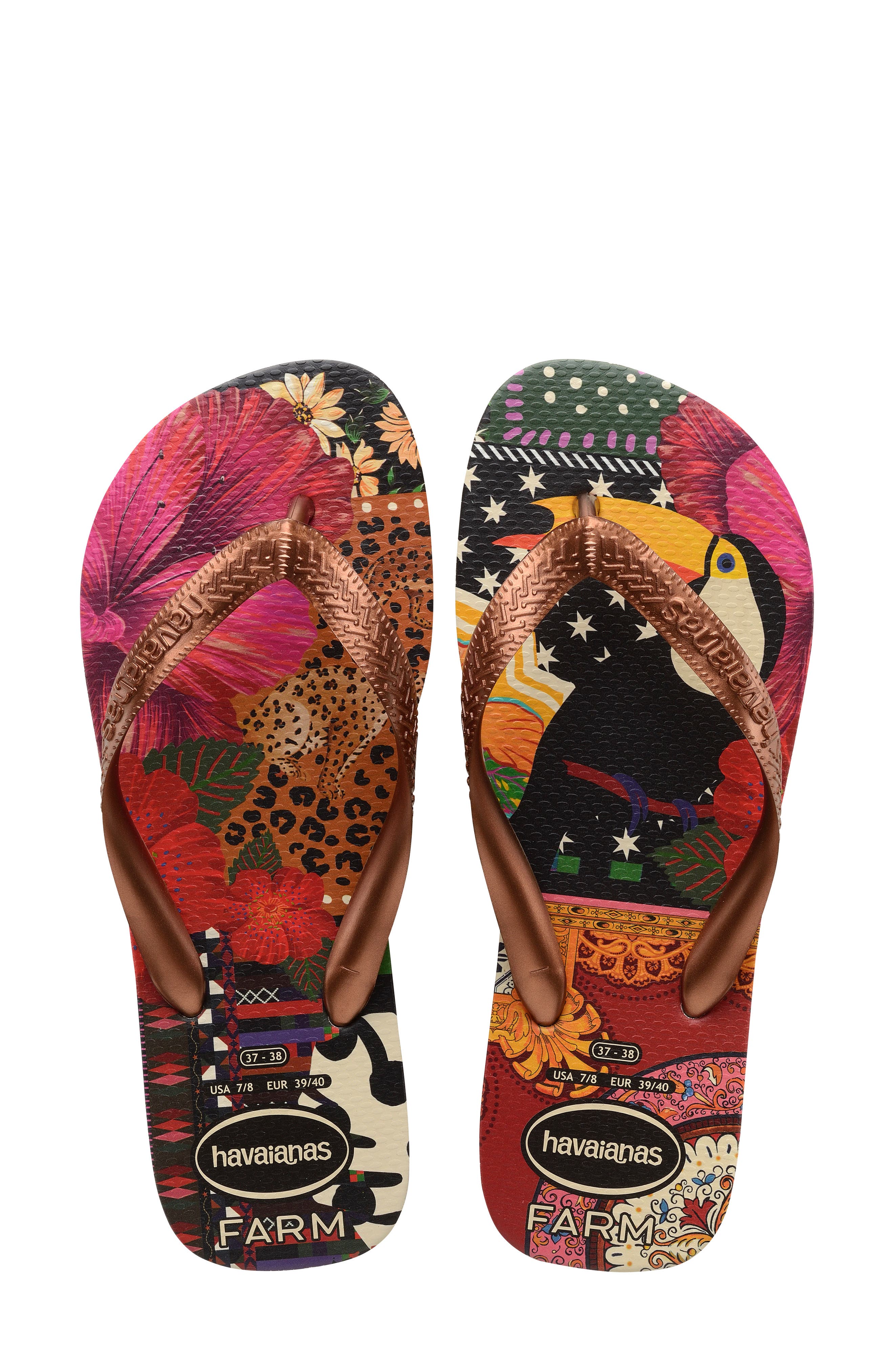 Havaianas Farm Toucan Flip Flop, Main, color, 