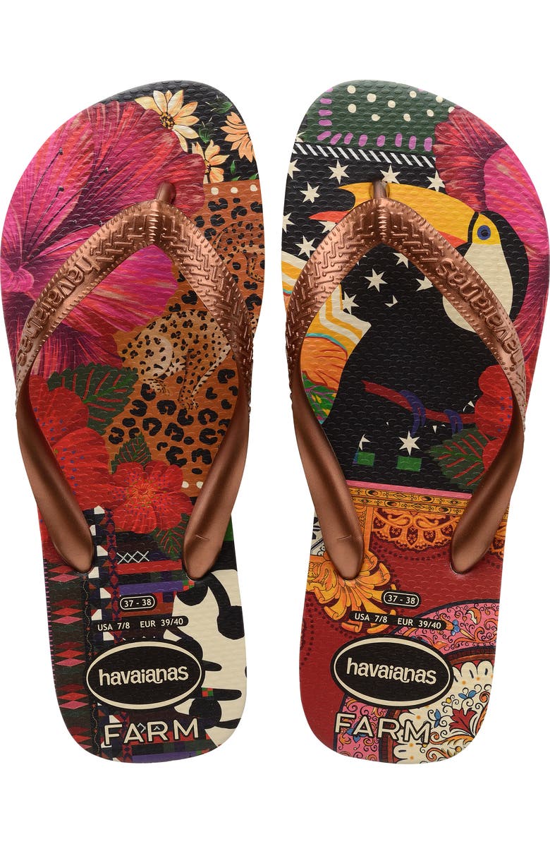 Havaianas Farm Toucan Flip Flop, Main, color,